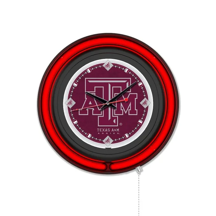 Texas A&M 15″ Double Neon Wall Clock