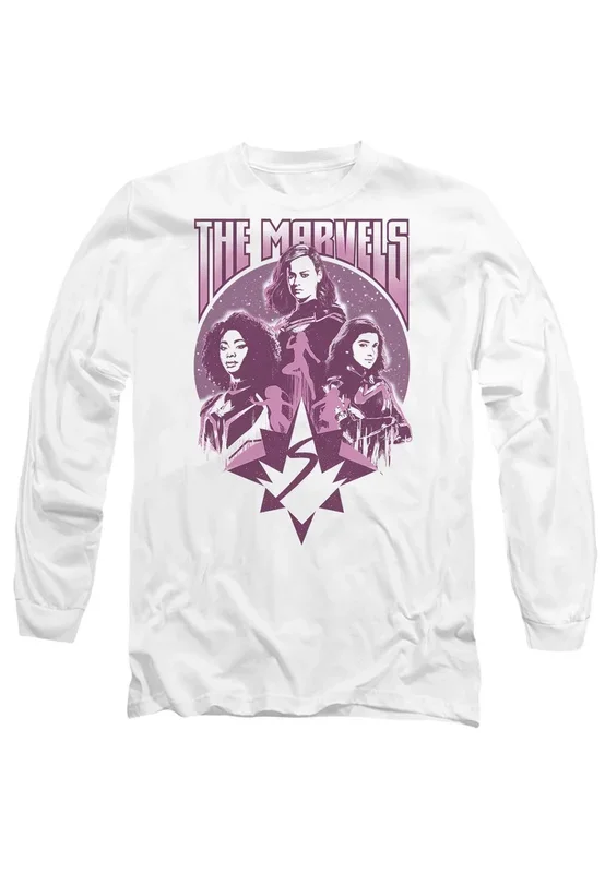 The Marvels Quantum Heroes Pink Long Sleeve T-Shirt, White