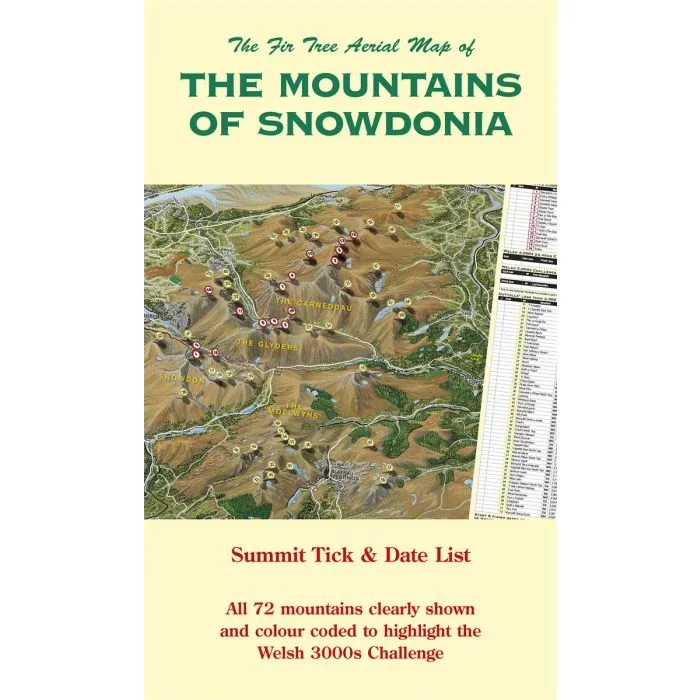 The Mountains of Snowdonia Fir Tree Aerial Map