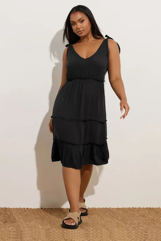 Tiered Throw On Dress