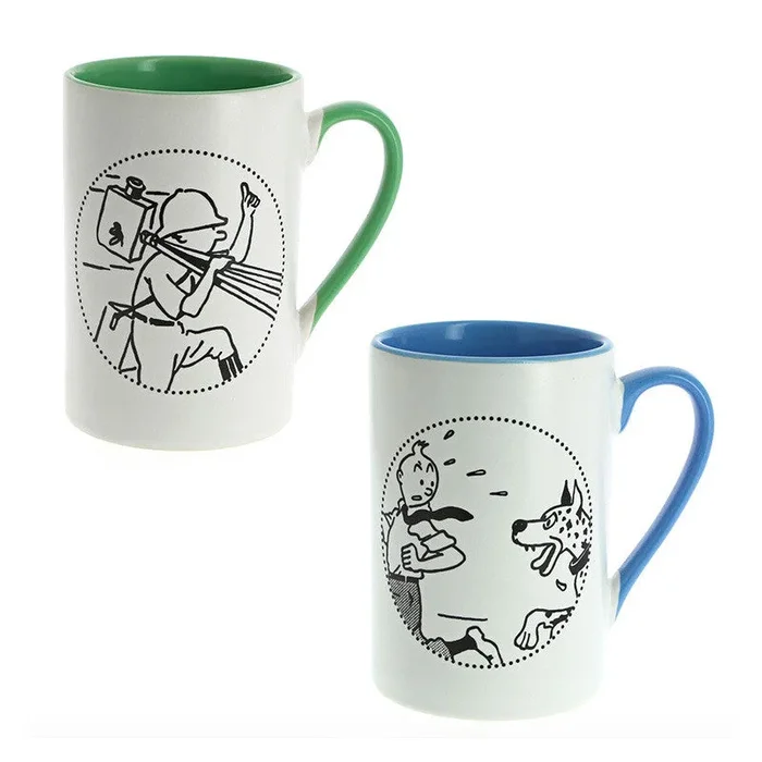 Tintin Congo and Great Dane Mug Duo