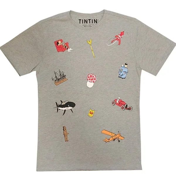 Tintin Icons T-Shirt Grey