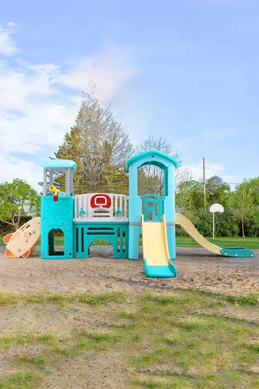 Toddlers Slide and Climber with Balls and Ring Toss