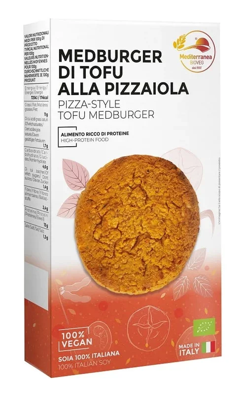 Tofu-Burger mit Pizzageschmack BIO 180 g – MEDITERRANEA