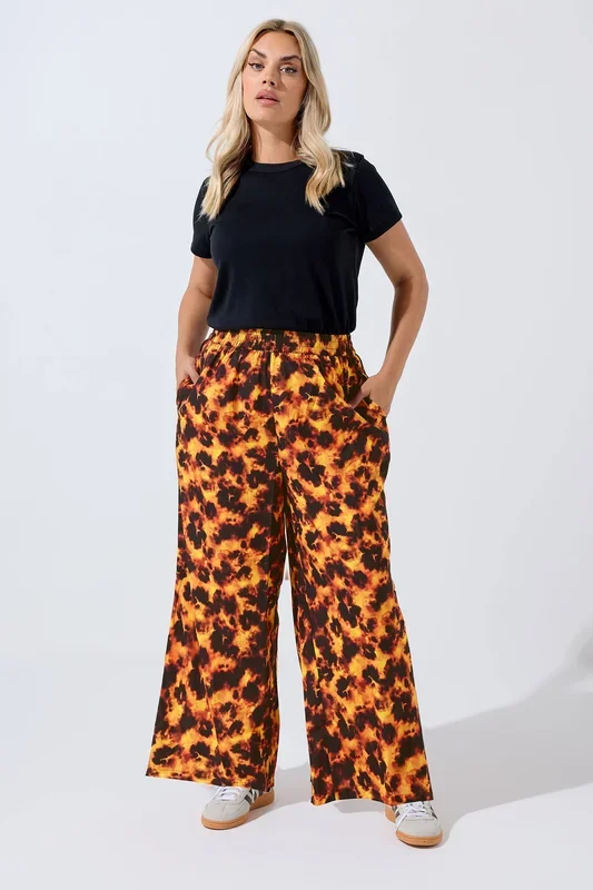 Tortoise Shell Wide Leg Trousers