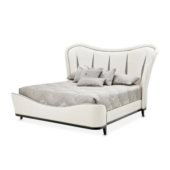 Tuxedo Eastern King Upholstered Bed – Piano Keyboard