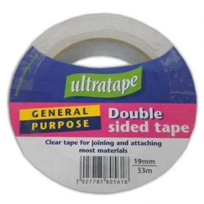 Ultratape Double Sided Clear Tape 19mm x 33m – Case of 15