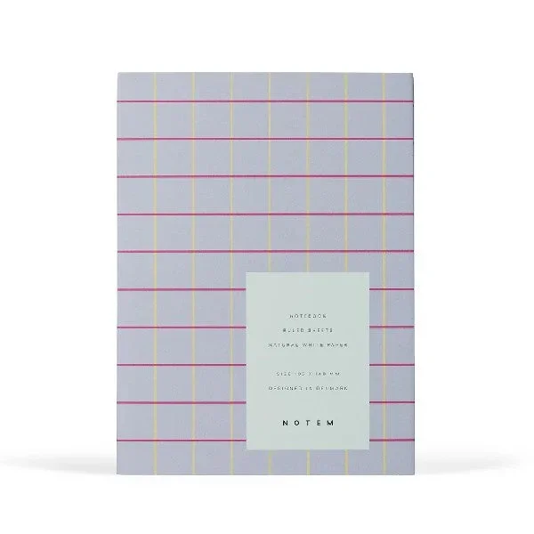 Uma Flatlay Lavender Check Small Notebook by Notem