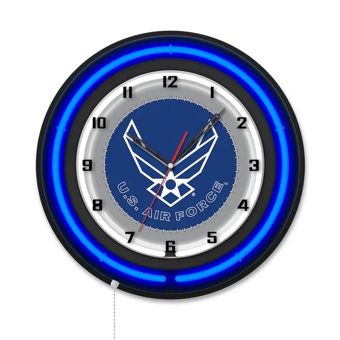United States Air Force 19″ Double Neon Wall Clock