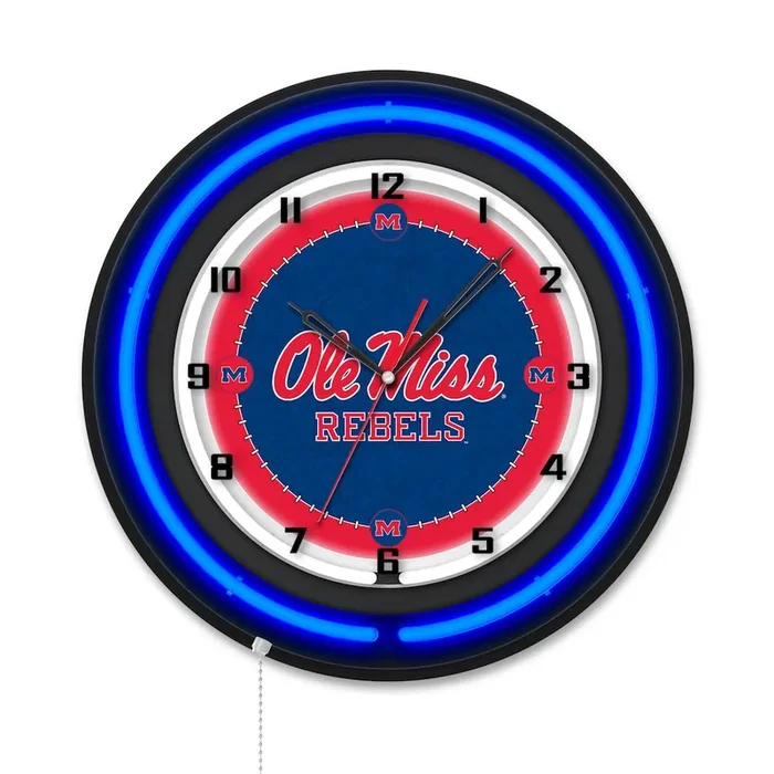 University of Mississippi 19″ Double Neon Wall Clock