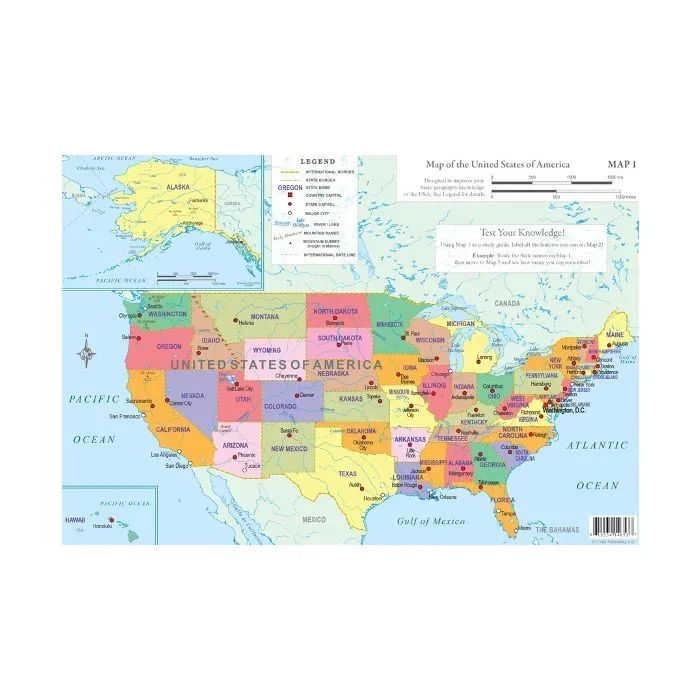 USA Educational 2-Map Set