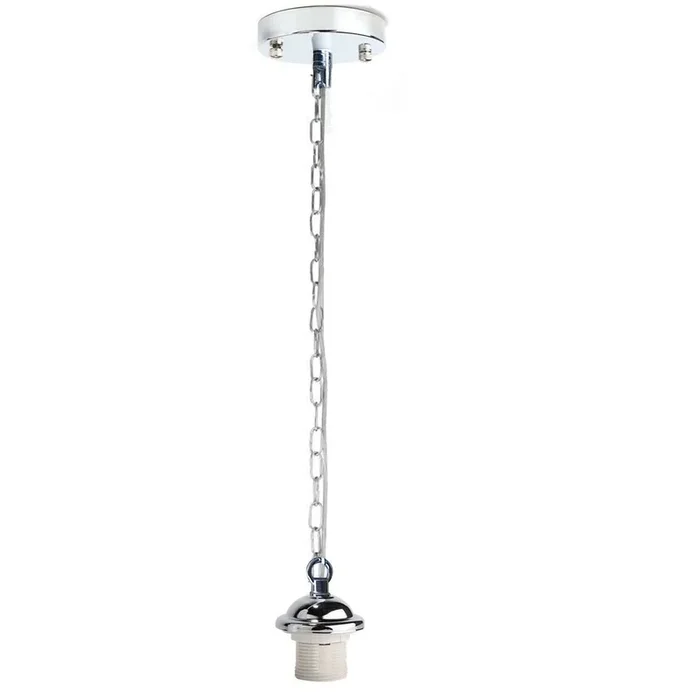 Using a Chrome Metal Ceiling Rose and Chain Pendant Light Chandelier, Illuminate in Style ~ 1930