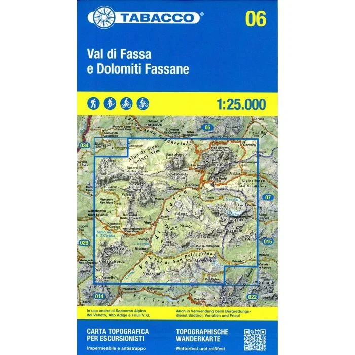 Val di Fassa · Dolomiti Fassane, Italy [06] Tabacco Italy Topographic Hiking Map 1:25,000
