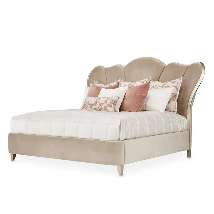 Villa Cherie Eastern King Channel Tufted Bed – Hazelnut
