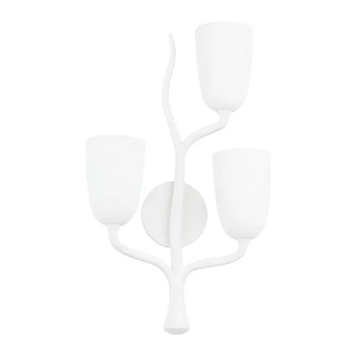 Vine Wall Sconce In White Plaster Color