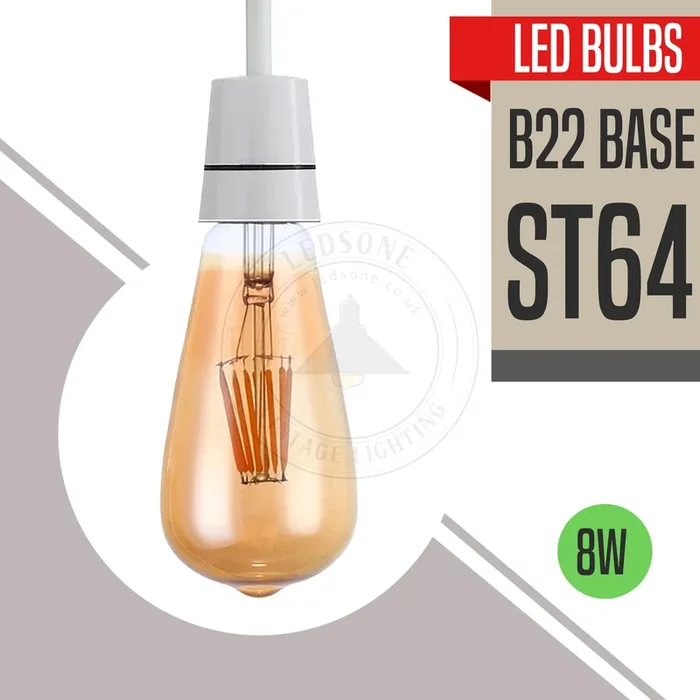 Vintage Style B22 8W LED Filament Bulbs~2988
