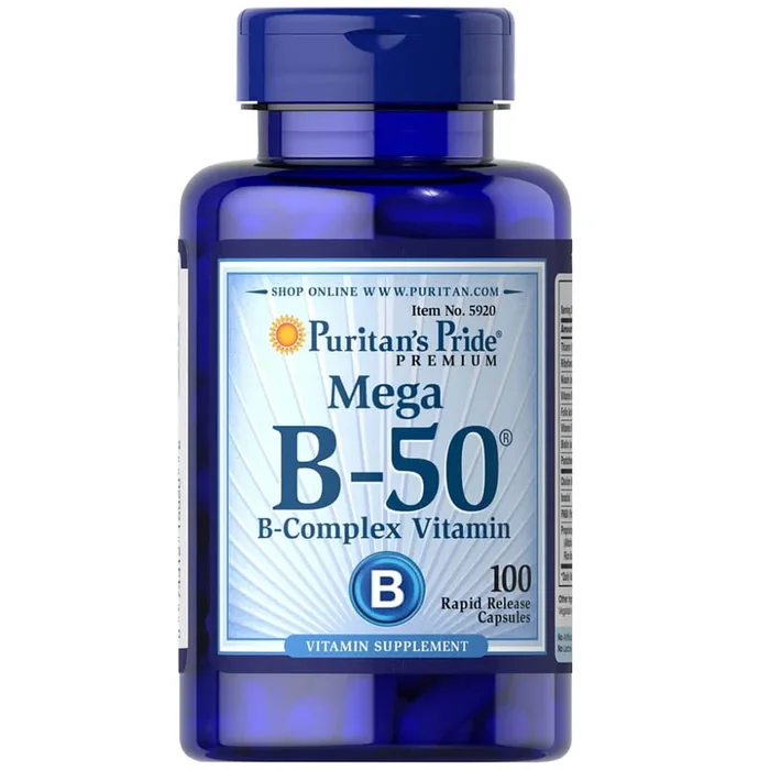 Vitamin Mega B – 50 Komplex B50 100 Kapseln PURITAN’S PRIDE