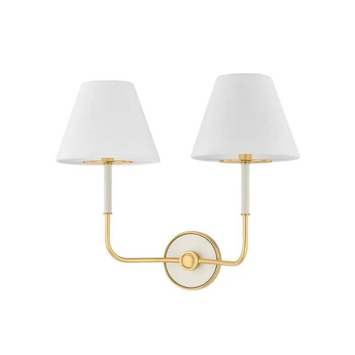 Wedgewood Wall Sconce Aged Brass/Off-White Color