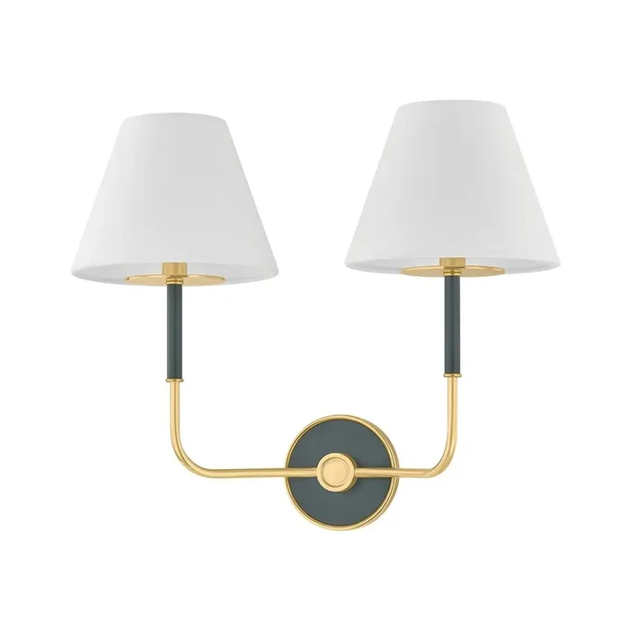 Wedgewood Wall Sconce Aged Brass/Soft Studio Green Color