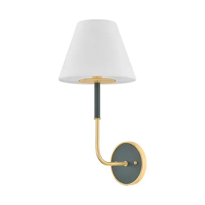 Wedgewood Wall Sconce Aged Brass/Soft Studio Green Color