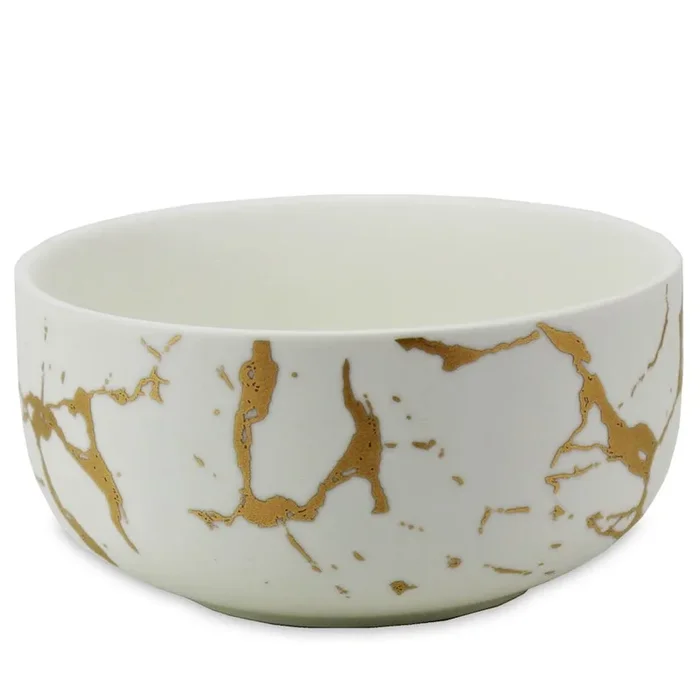 Weiße und goldene Matcha-Teetasse 320 ml – MATCHA MAGIC