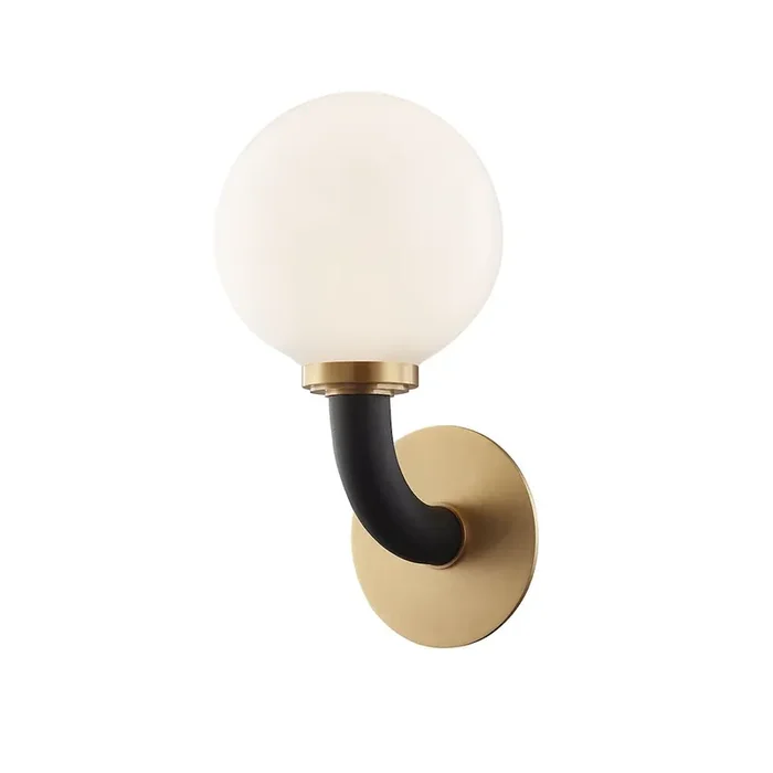 Werner Wall Sconce In Aged Brass/Black Color