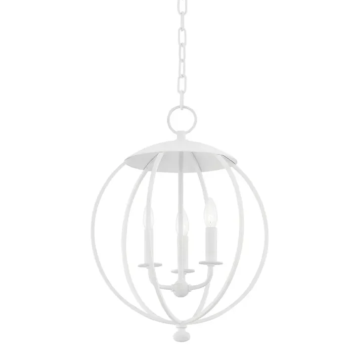 Wesley Lantern In White Plaster Color