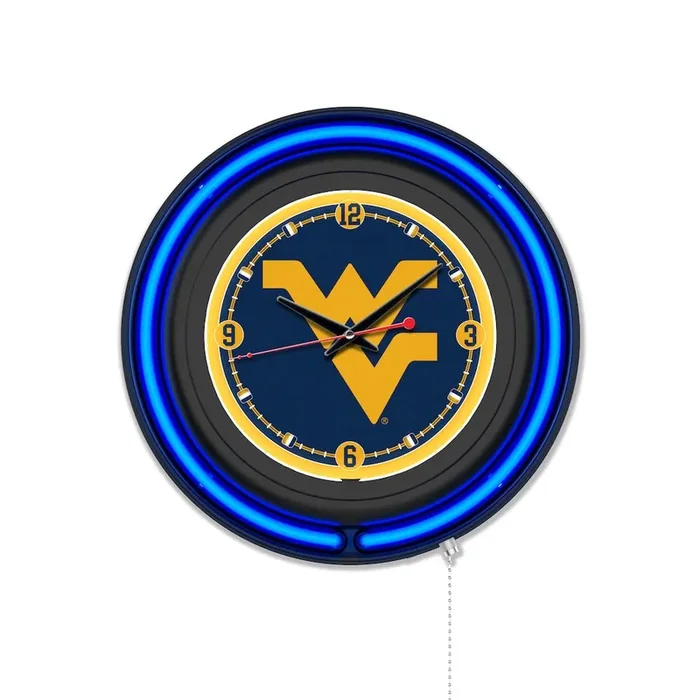 West Virginia University 15″ Double Neon Wall Clock