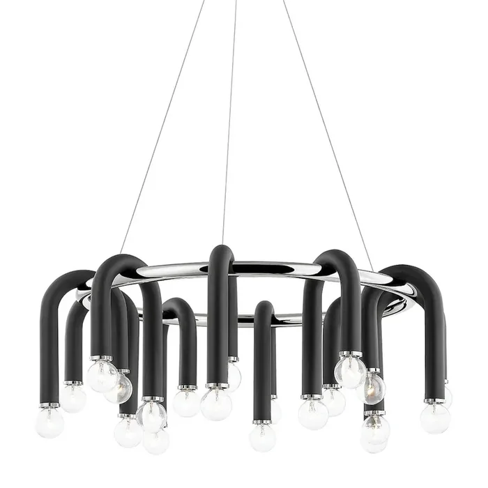 Whit Chandelier In Polished Nickel/Black Color
