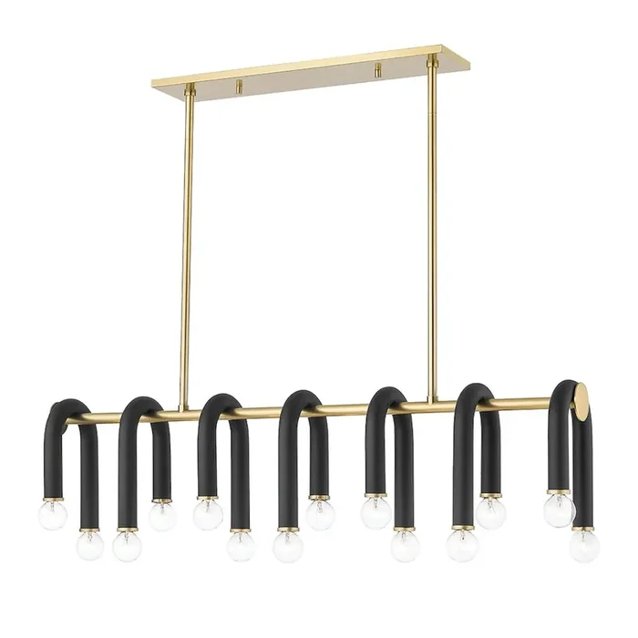 Whit Linear In Aged Brass/Black Color