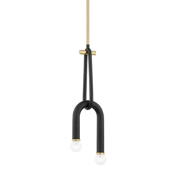 Whit Pendant In Aged Brass/Black Color