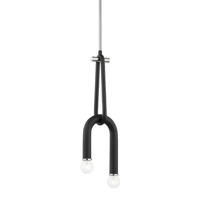 Whit Pendant In Polished Nickel/Black Color