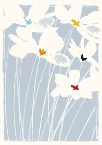 White Flowers Sympathy Card