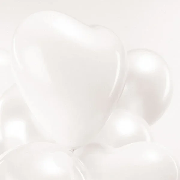 White Heart Pack of 12 Balloons