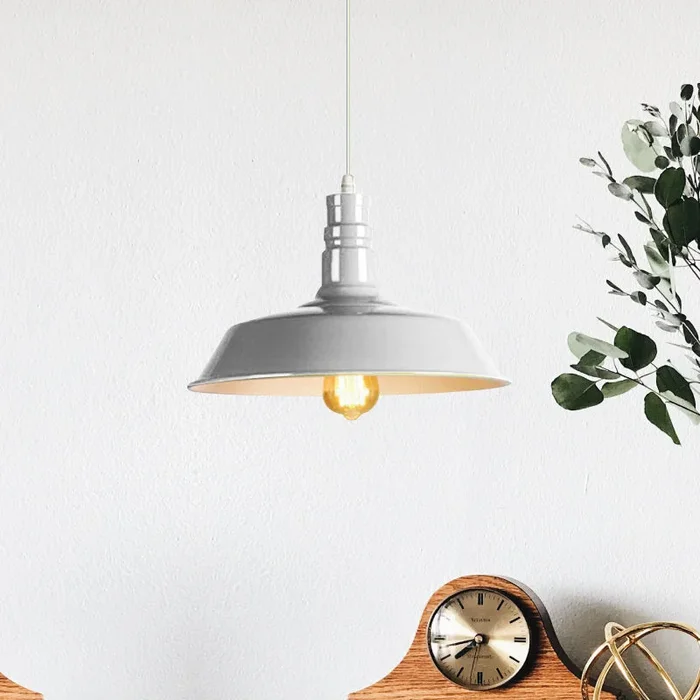 White Modern Metal Plated Lampshade Ceiling Pendant Lighting~1987
