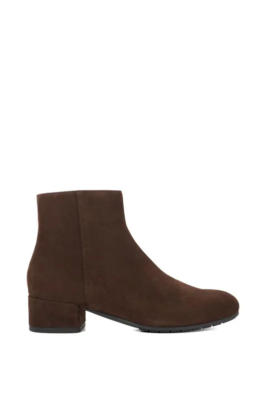 Wide Fit ‘Pippie’ Suede Ankle Boots