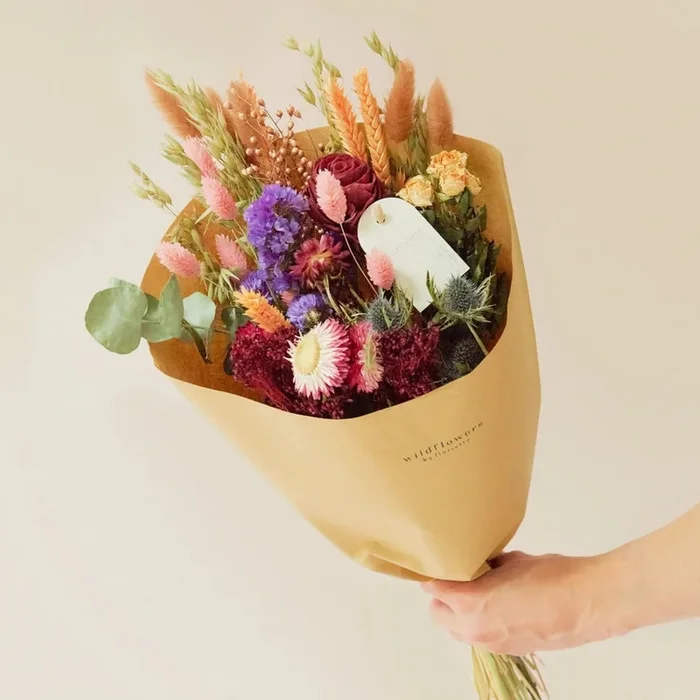 Wildflowers by Floriette Dried Flower Bouquet 50cm – Burgundy