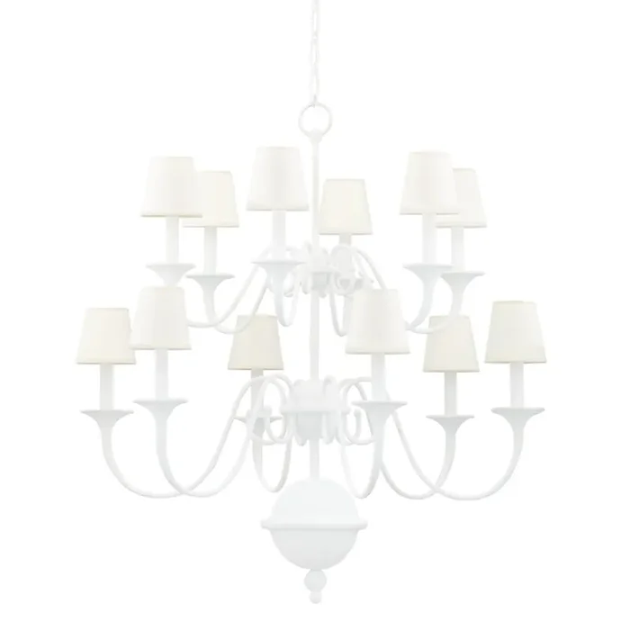 Windsor Chandelier In White Plaster Color