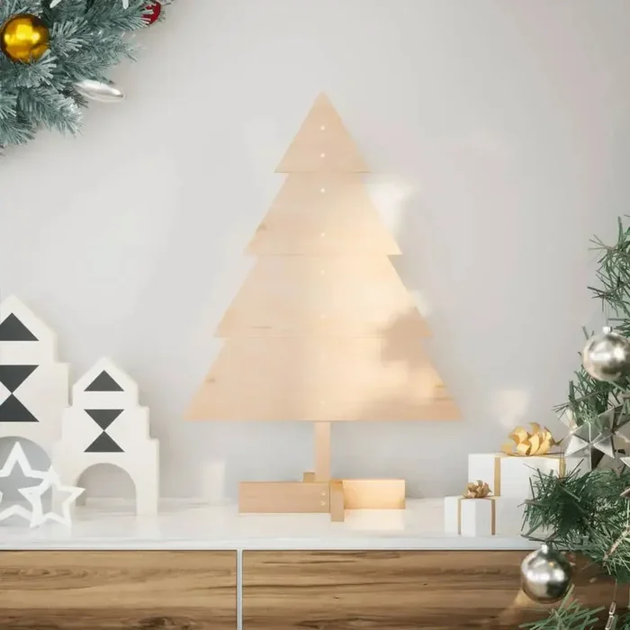Wooden Christmas Tree – 70cm | Rustic Solid Wood Decoration – DIY Custom Design VIDAXL