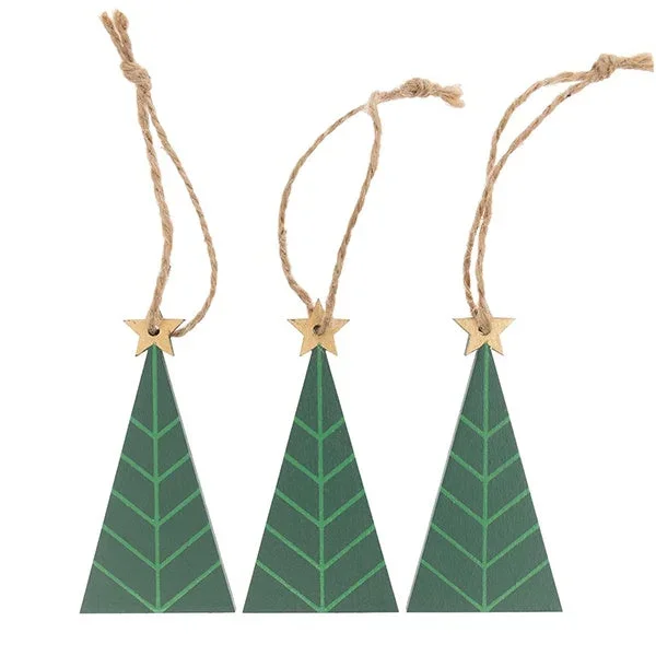 Wooden Christmas Tree Hanging Decorations
