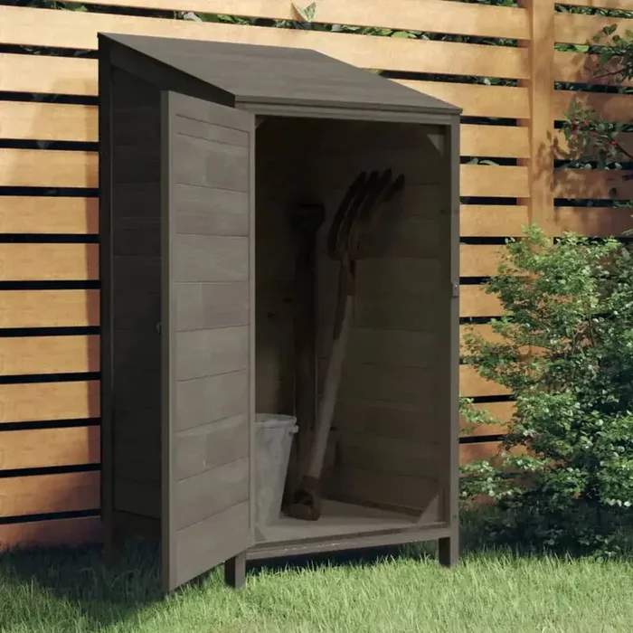 Wooden Garden Shed in Anthracite and Solid Wood Fir (55 x 52 x 112cm)