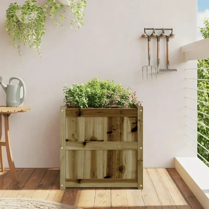 Wooden Planter Vacuum Pressure Impregnated Pinewood | Natural DIY Garden Decoration