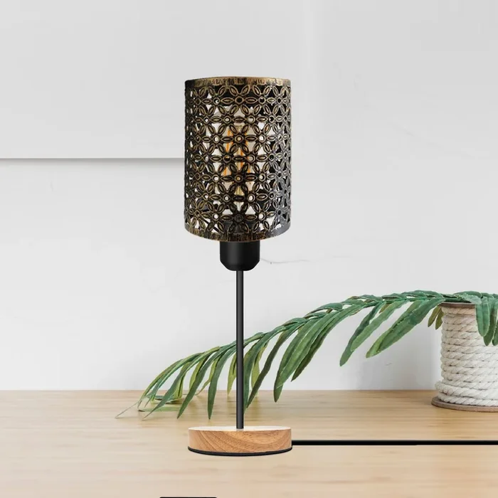 Wooden Stand Metal Table Lamp~3573