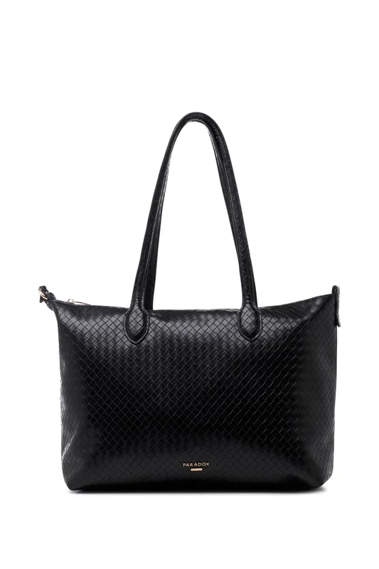 Woven Faux Leather ‘Ontario’ Shoulder Tote Bag