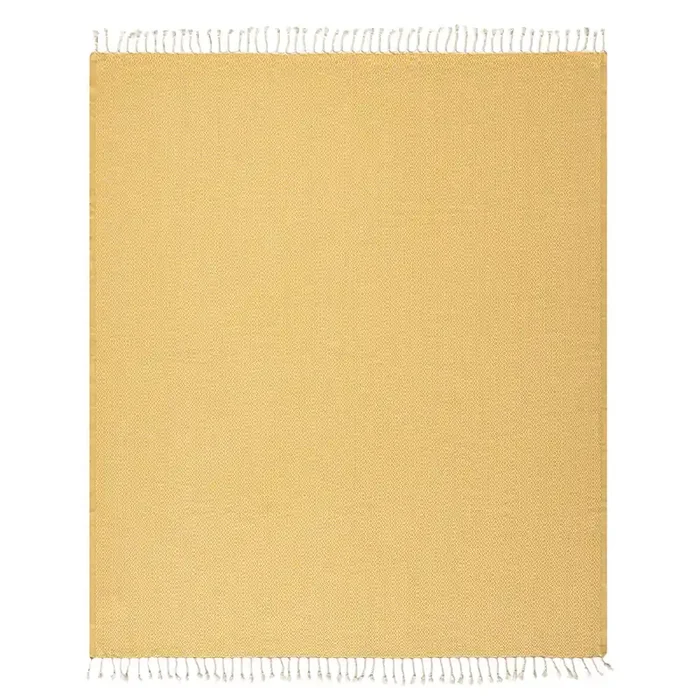Yellow/White Diamond Turkish All-Natural Cotton Throw Blanket
