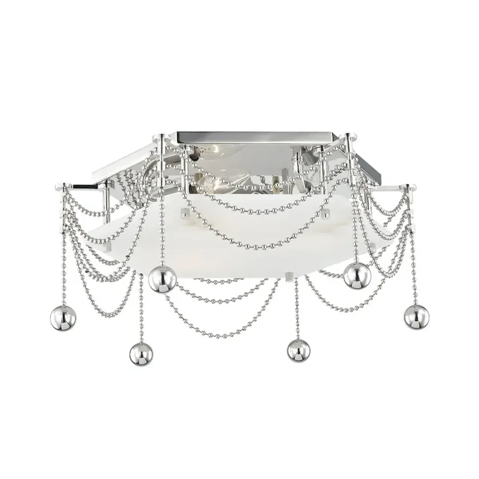 Zariah Flush Mount In Polished Nickel Color