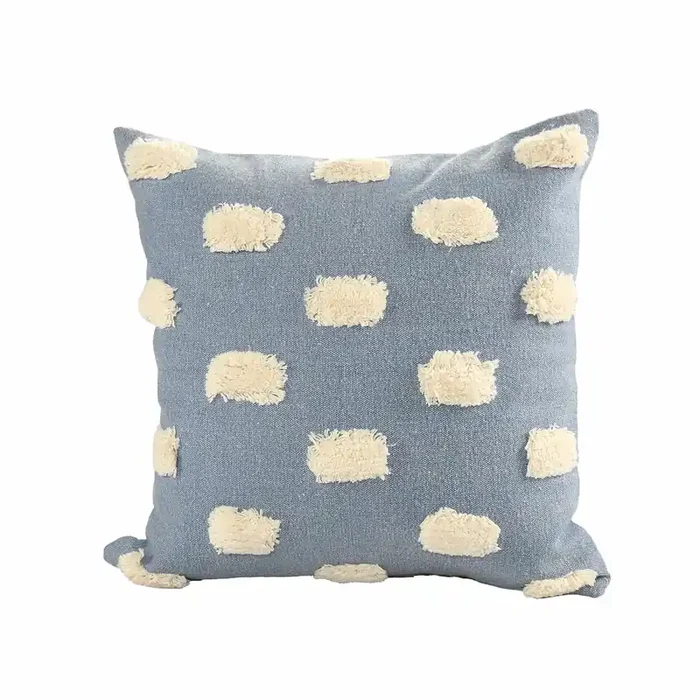 Zeal Cotton Poly Filled Pillow in Blue/Cream, 20″ x 20″