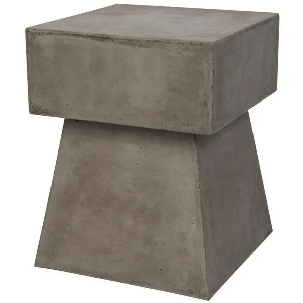 Zen Indoor/Outdoor Mushroom Modern Concrete 18.1-Inch H Accent Table