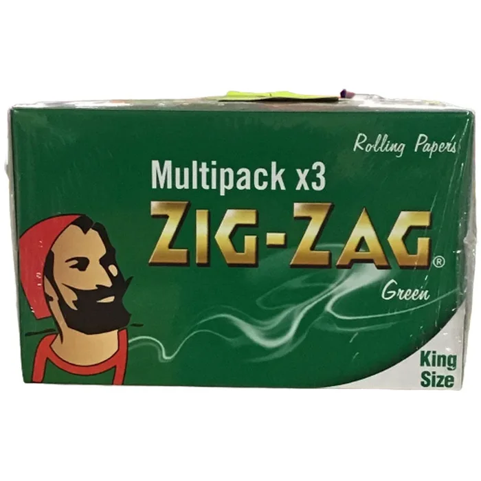 Zig Zag Rolling Papers Multipack x3 King Size Green – Case of 12