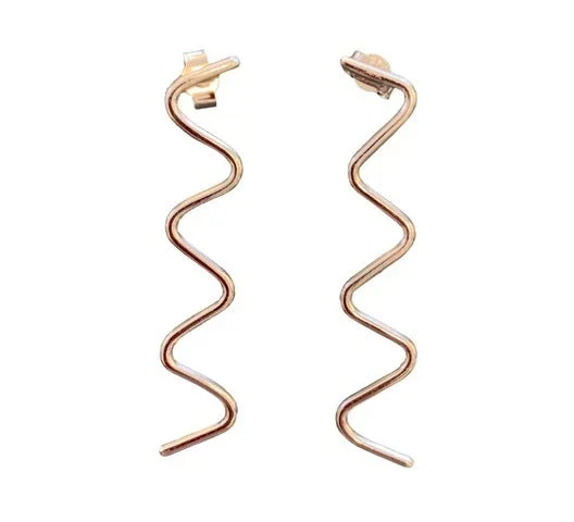 Zig Zag Silver Stud Earrings